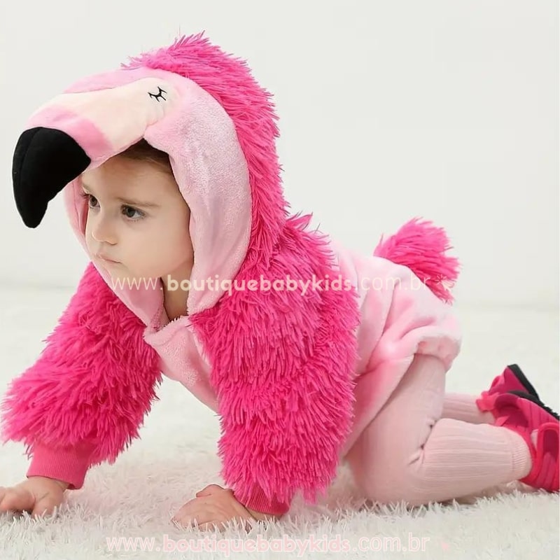 Body Bebê Fantasia Flamingo Rosa - Boutique Baby Kids