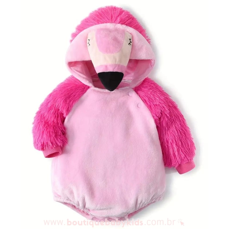 Body Bebê Fantasia Flamingo Rosa - Boutique Baby Kids