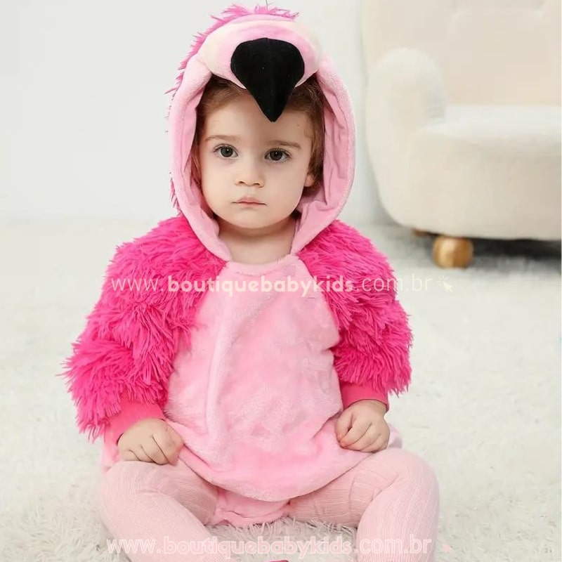 Body Bebê Fantasia Flamingo Rosa - Boutique Baby Kids