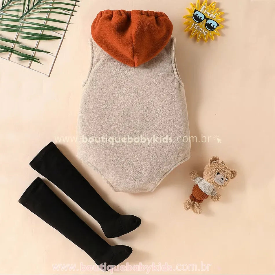 Body Bebê Fantasia Hot Dog com Meia