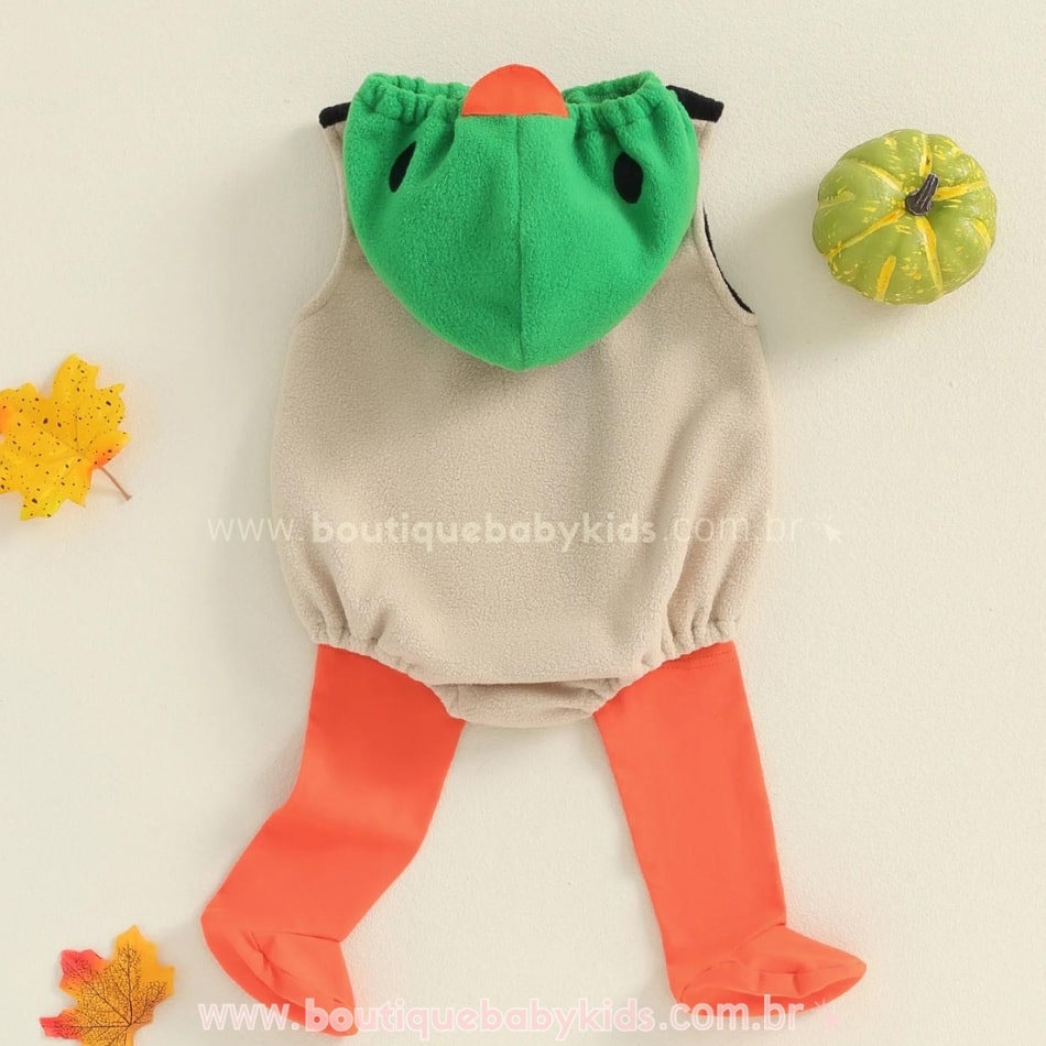Body Bebê Fantasia Patinho com Meia