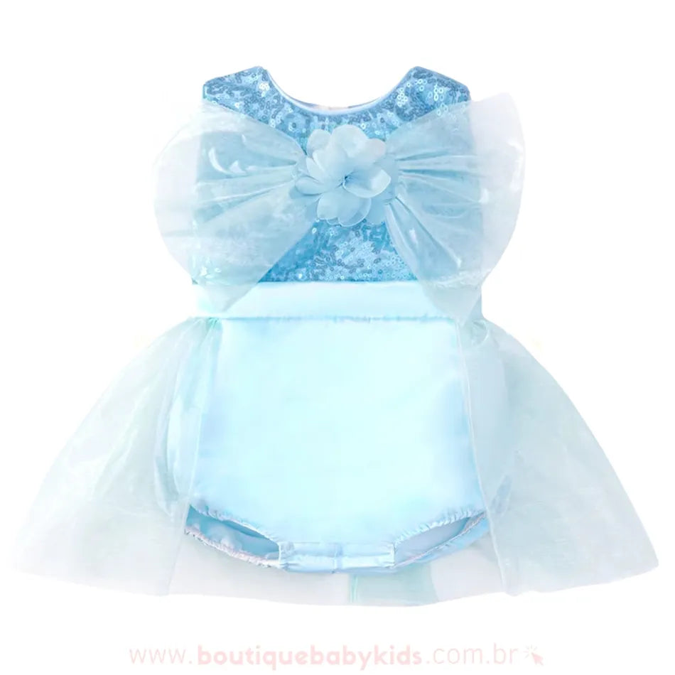 Body Bebê Fantasia Frozen Princesa Elsa de Luxo - Boutique Baby Kids