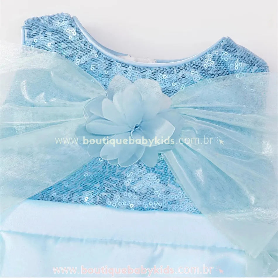 Body Bebê Fantasia Princesa Elsa