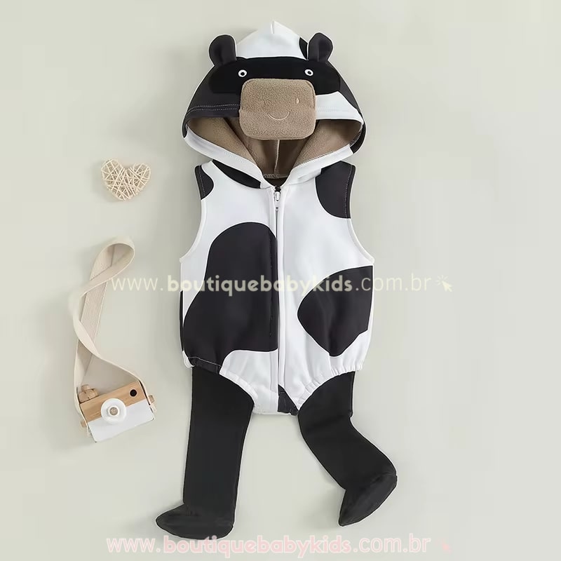 Body Bebê Fantasia Vaquinha com Meia - Boutique Baby Kids