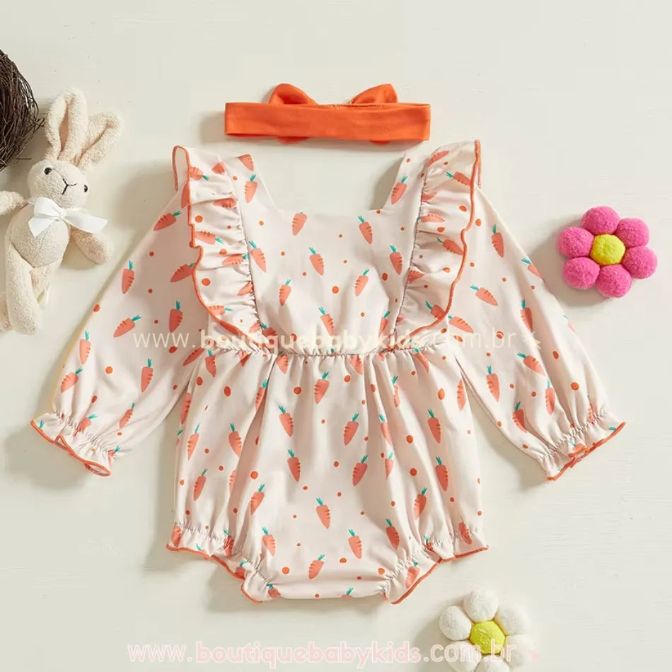 Body Bebê Páscoa das Cenourinhas