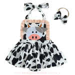 Body Bebê Fantasia Vaquinha Fazendinha com Saia - Boutique Baby Kids