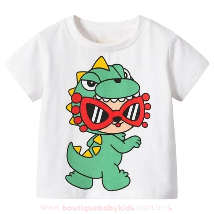 Camiseta Bebê Estampa Dino Manga Curta - Boutique Baby Kids