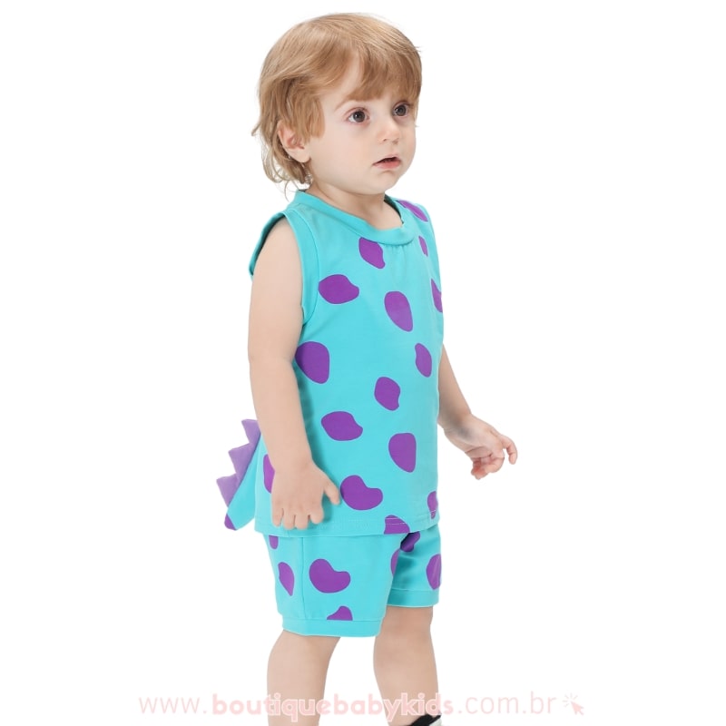 Conjunto Bebê Curto Sulley Monstros S.A - Regata e Shorts - Boutique Baby Kids