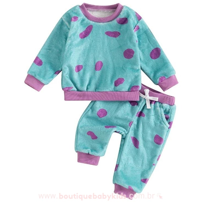 Conjunto Bebê Longo Peluciado Sulley Monstros S.A - Boutique Baby Kids
