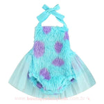 Body Bebê Fantasia Sullivan Monstros S.A com Tule Azul - Mesversário - Boutique Baby Kids