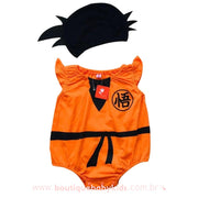 Body Bebê Fantasia Goku Dragon Ball Z com Touca