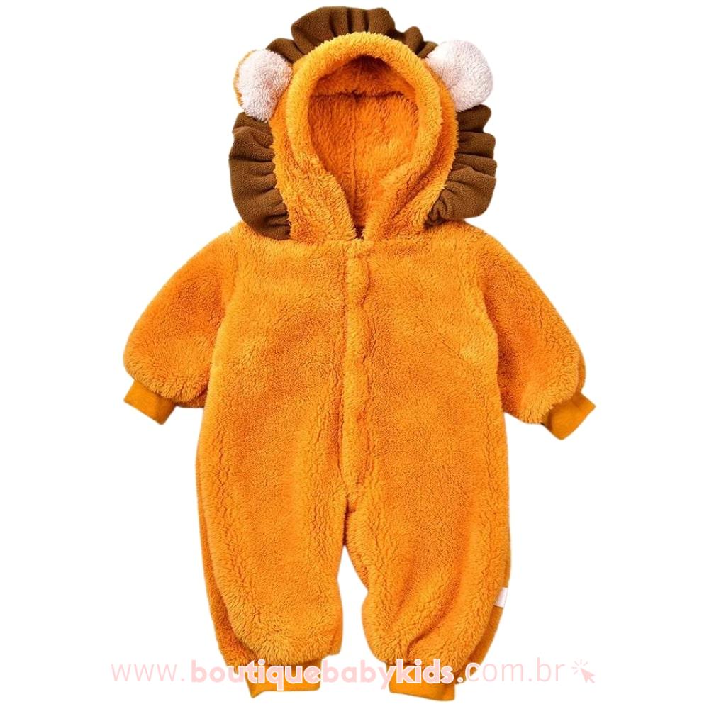 Macacão Bebê Fantasia Bichinho Leãozinho - Boutique Baby Kids