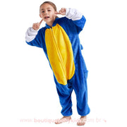 Macacão Pijama Infantil Fantasia Sonic Azul - Boutique Baby Kids