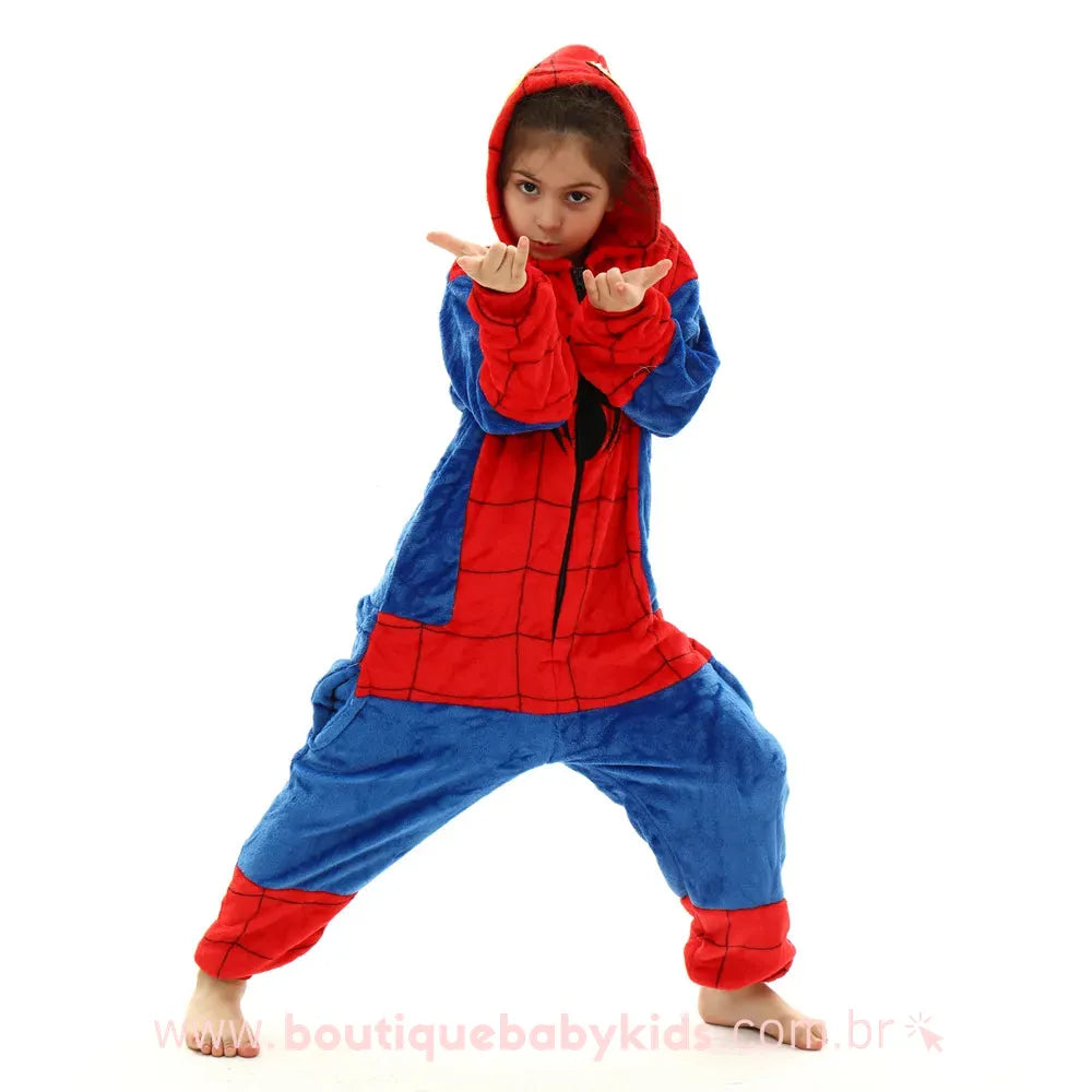Macacão Pijama Infantil Soft Fantasia Homem Aranha - 3 a 12 anos - Boutique Baby Kids