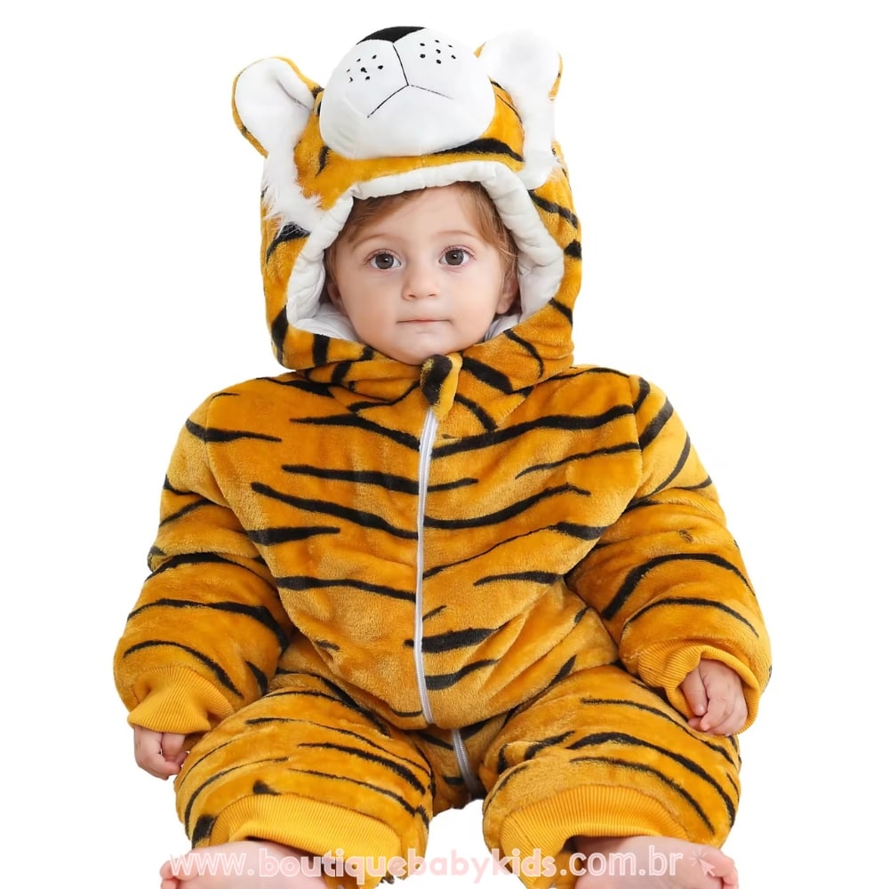 Macacão Bebê Acolchoado Fantasia Tigre - Boutique Baby Kids
