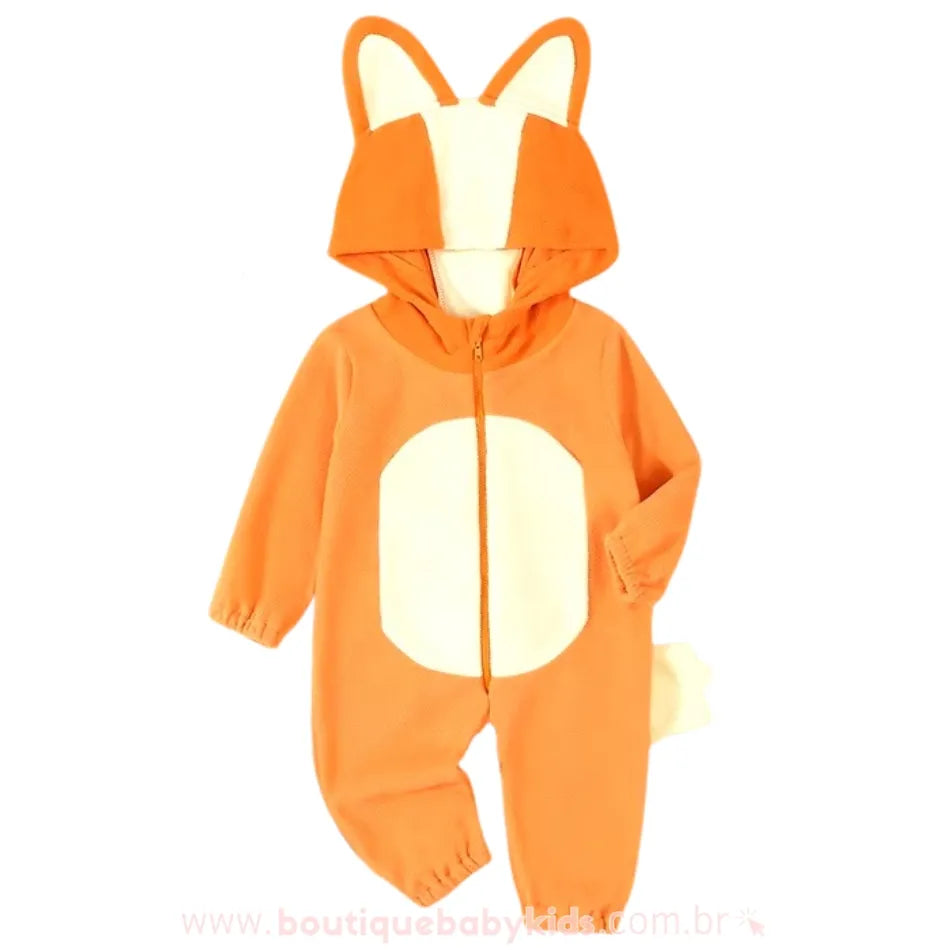 Macacão Bebê Fantasia Bluey e Bingo Laranja - Boutique Baby Kids