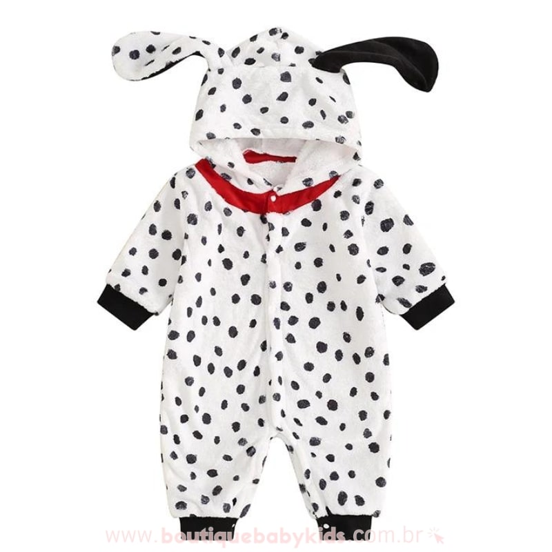 Macacão Bebê Fantasia Cachorrinho 101 Dálmatas - Boutique Baby Kids