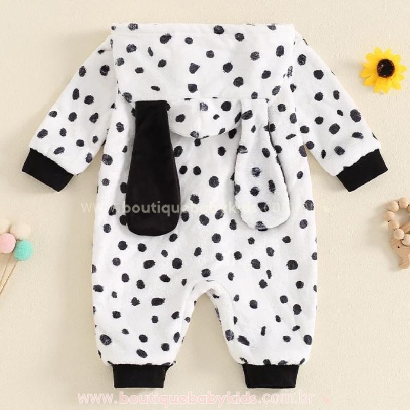 Macacão Bebê Fantasia Cachorrinho 101 Dálmatas - Boutique Baby Kids