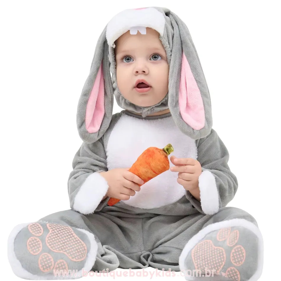 Macacão Bebê Fantasia Coelhinho da Páscoa - Boutique Baby Kids