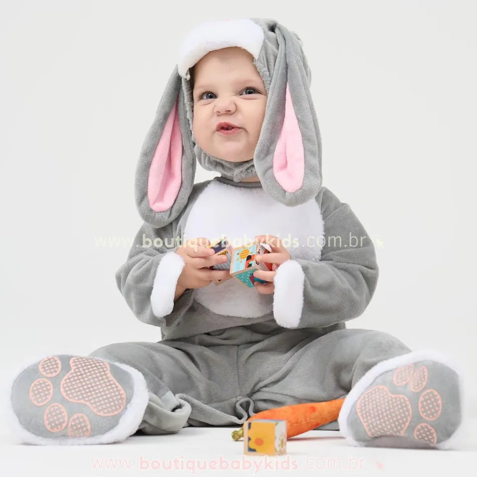 Macacão Bebê Fantasia Coelhinho da Páscoa - Boutique Baby Kids