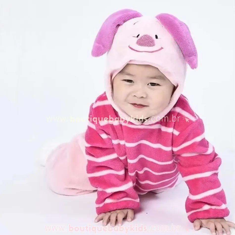 Macacão Bebê Fantasia Disney Porquinho Leitão Rosa - Boutique Baby Kids