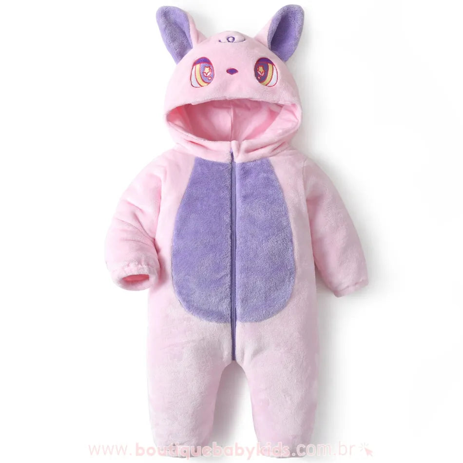 Macacão Bebê Fantasia Gatinha Lunar Rosa - Boutique Baby Kids