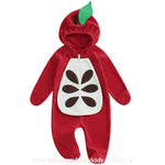 Macacão Bebê Fantasia Maçã Vermelha com Pezinho - Boutique Baby Kids