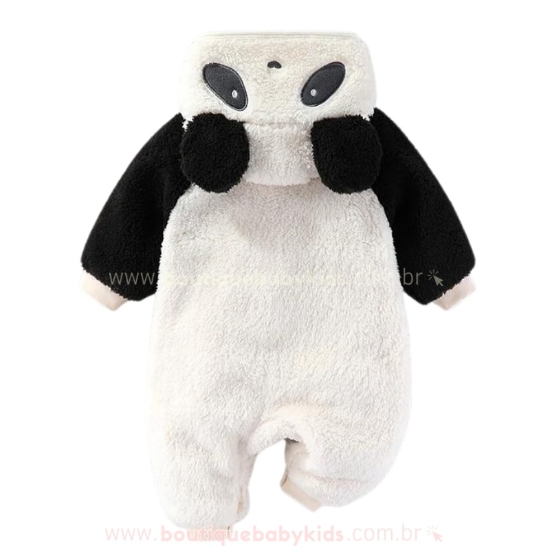 Macacão Bebê Peluciado Ursinho Panda