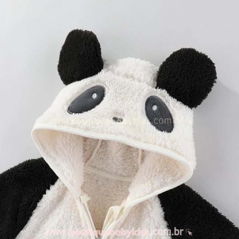 Macacão Bebê Peluciado Ursinho Panda