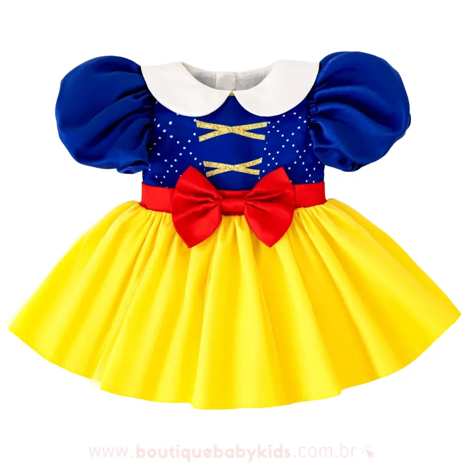 Vestido Bebê Clássico Princesa Branca de Neve