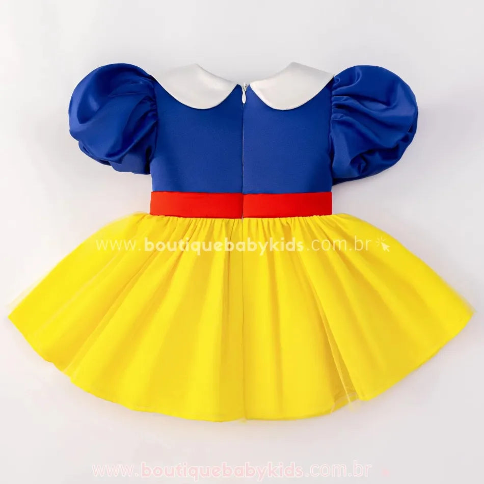 Vestido Bebê Clássico Princesa Branca de Neve
