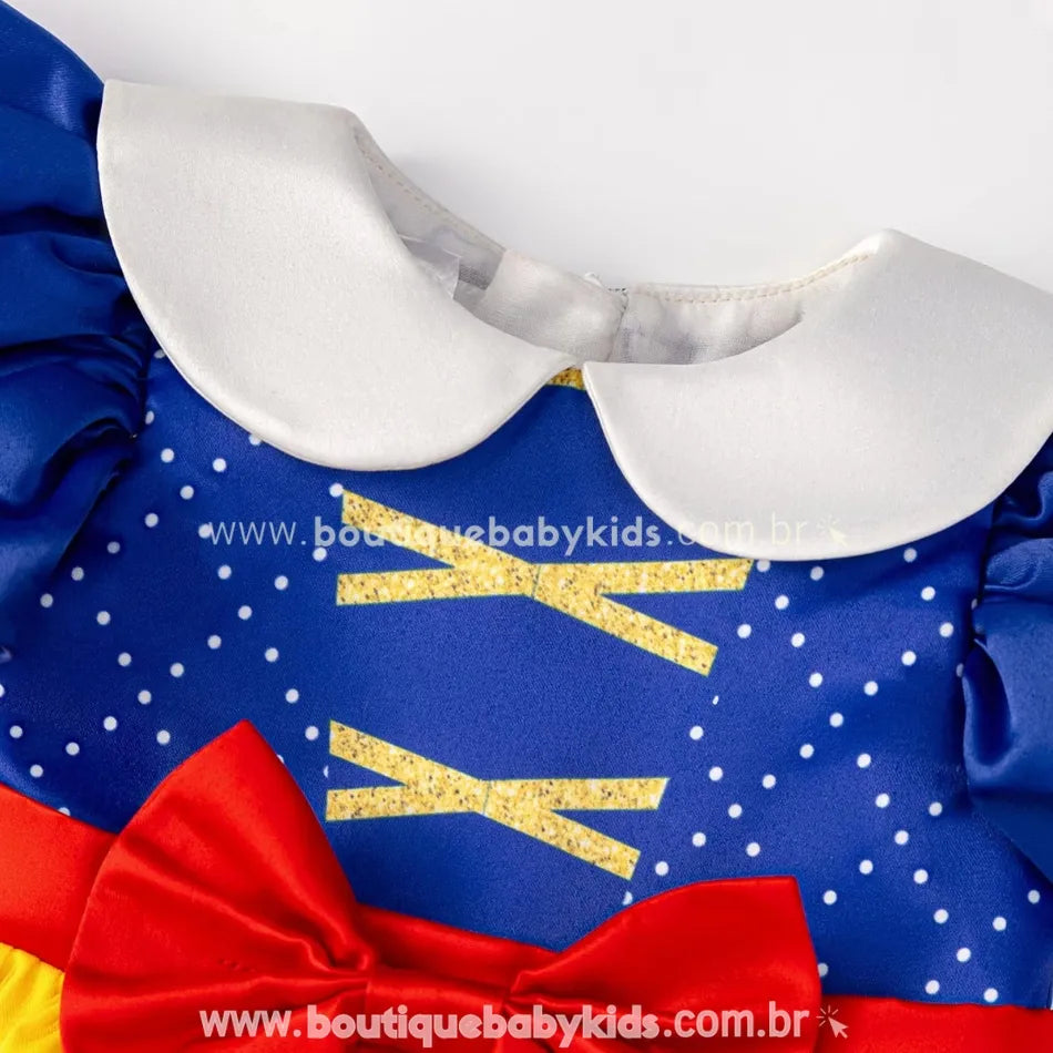 Vestido Bebê Clássico Princesa Branca de Neve