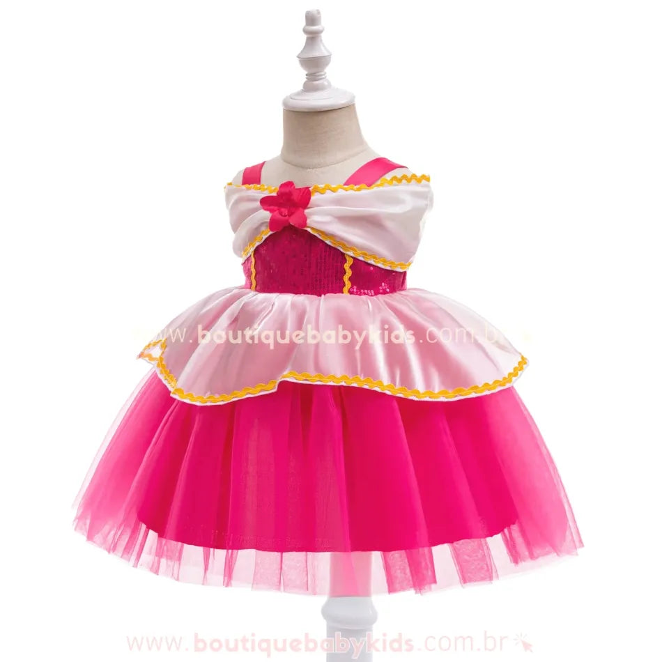 Vestido Bebê Fantasia Princesa Aurora