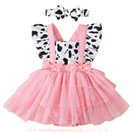 Vestido Bebê Vaquinha Tule Rosa com Faixa - Boutique Baby Kids