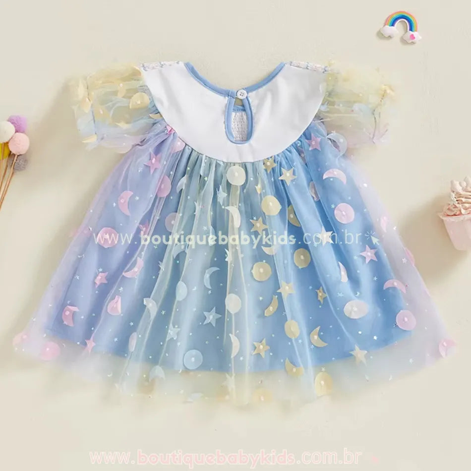 Vestido Infantil Tule Sonho Lunar