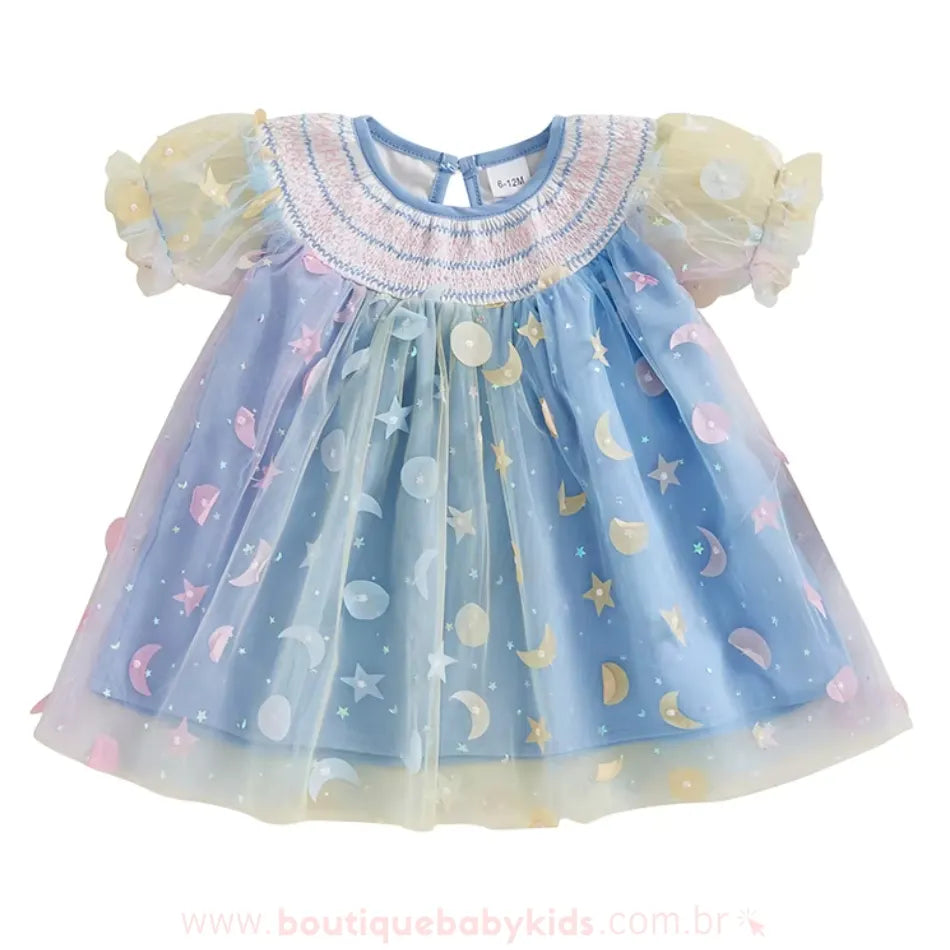 Vestido Infantil Tule Sonho Lunar