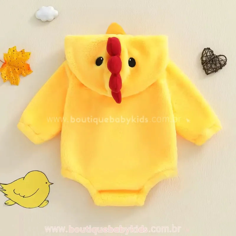 Body Bebê Fantasia Pintinho Amarelinho
