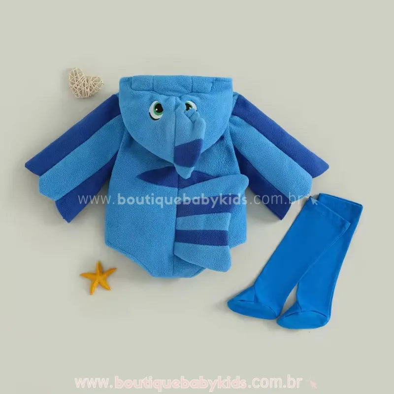 Body Bebê Temático Peixinho do Oceano com Meia