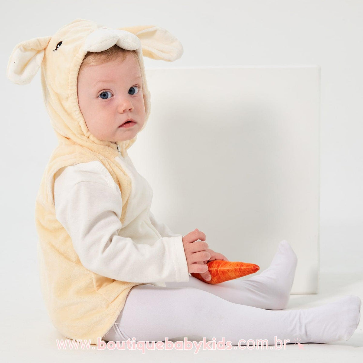 Body Bebê Fantasia Páscoa Coelhinha Mesversário - Boutique Baby Kids