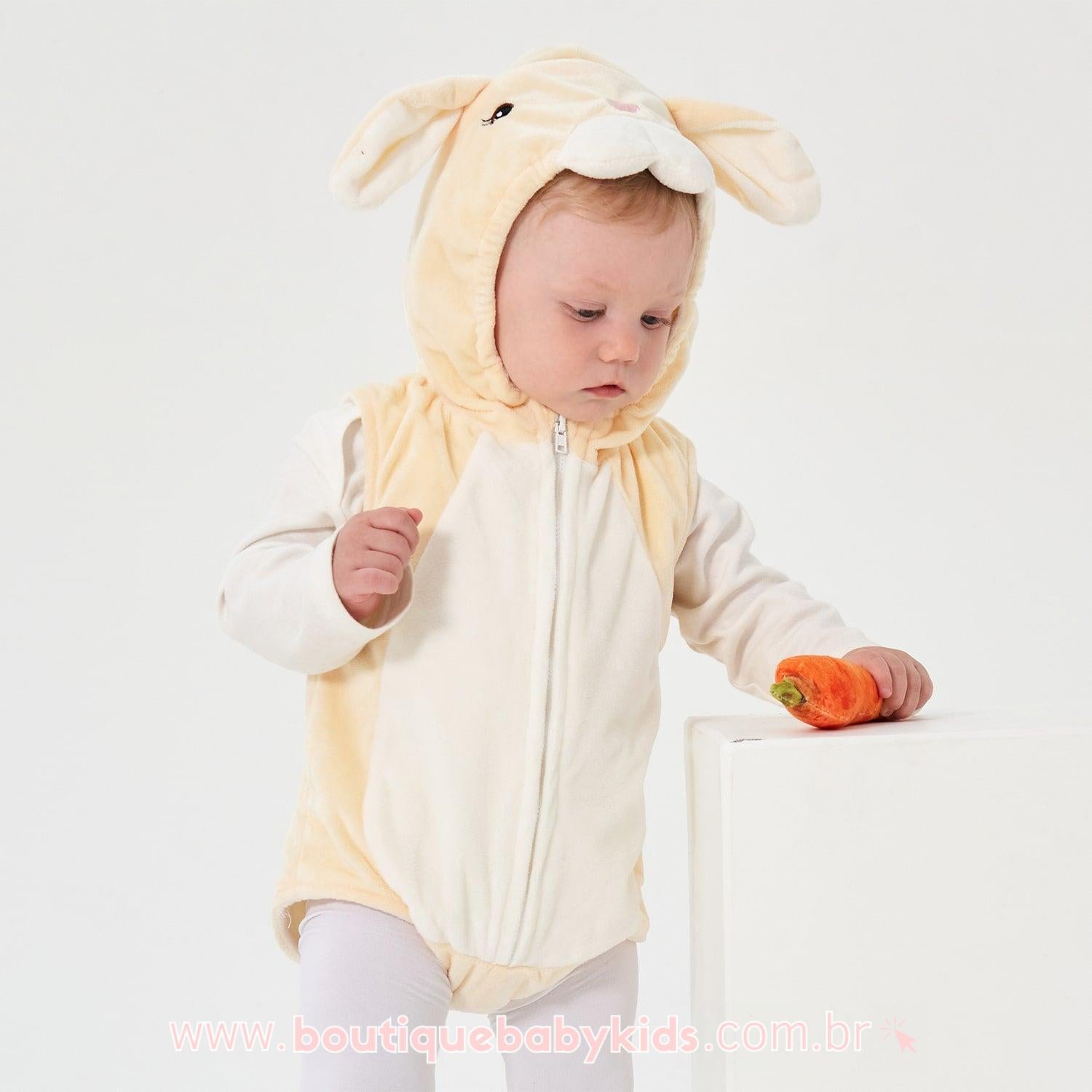 Body Bebê Fantasia Páscoa Coelhinha Mesversário - Boutique Baby Kids