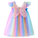 Vestido Bebê Borboleta Tule com Asinhas Multicor - Boutique Baby Kids
