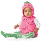 Body Bebê Fantasia Moranguinho Rosa com Meia Mesversário - Boutique Baby Kids