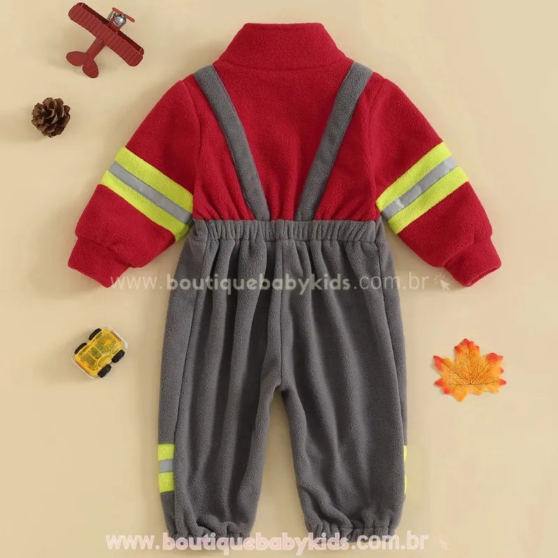 Macacão Infantil Fantasia de Bombeiro