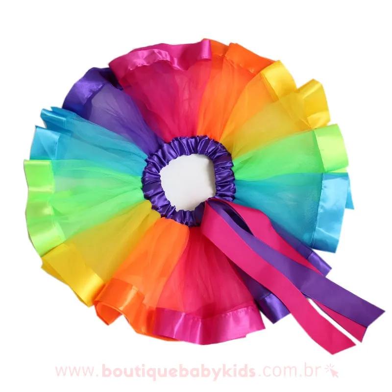 Saia Infantil Tule Colorida - Boutique Baby Kids