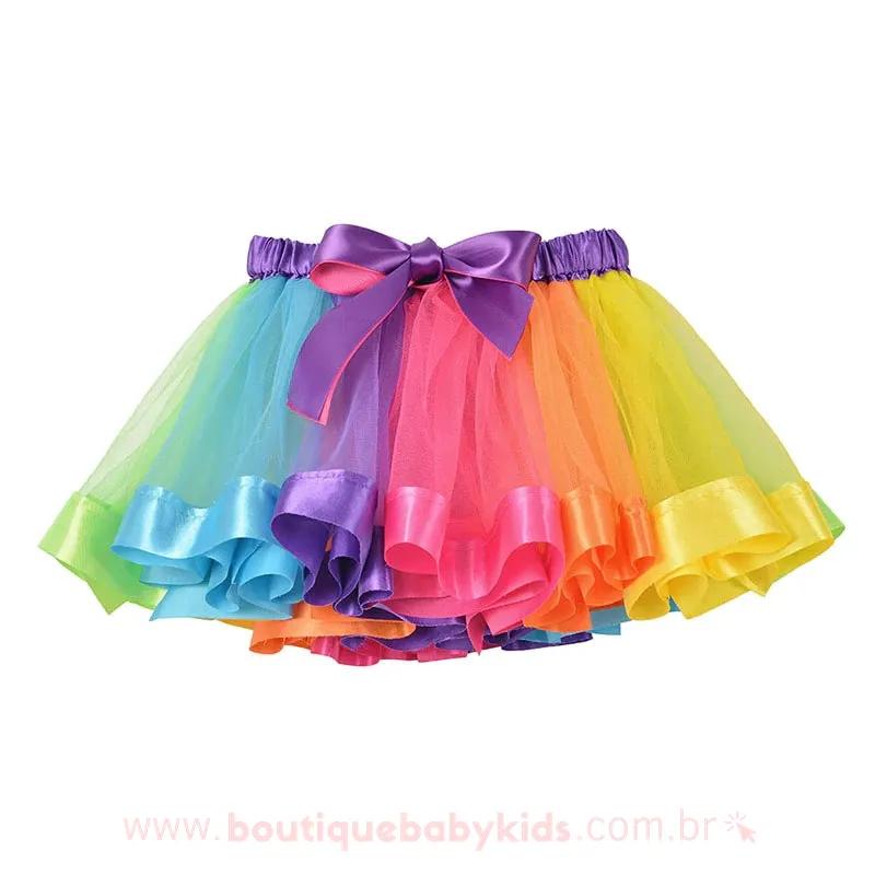 Saia Infantil Tule Colorida - Boutique Baby Kids