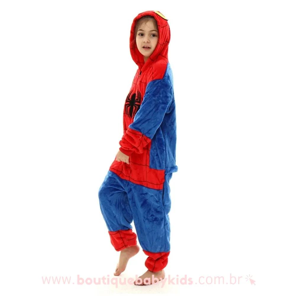 Macacão Pijama Infantil Soft Fantasia Homem Aranha - 3 a 12 anos - Boutique Baby Kids