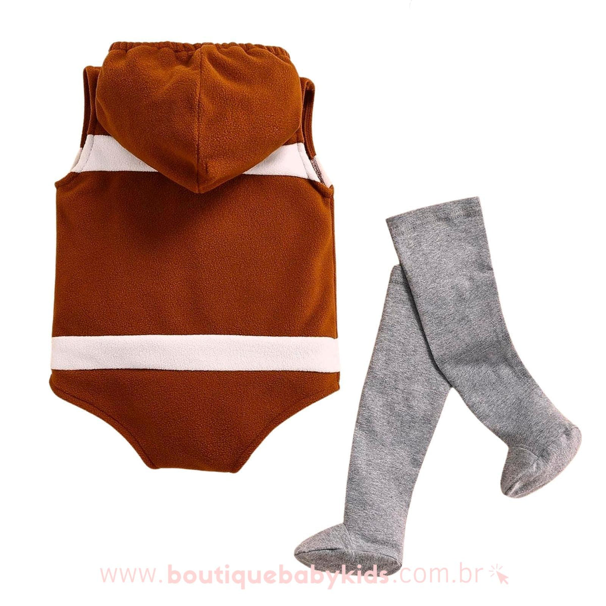 Body Bebê Fantasia Bola Futebol Americano com Meia - Boutique Baby Kids
