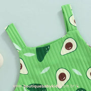 Body Bebê Estampa Fruta Abacate Verde - Boutique Baby Kids