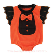 Body Bebê Fantasia Halloween Morcego com Asas Laranja - Boutique Baby Kids