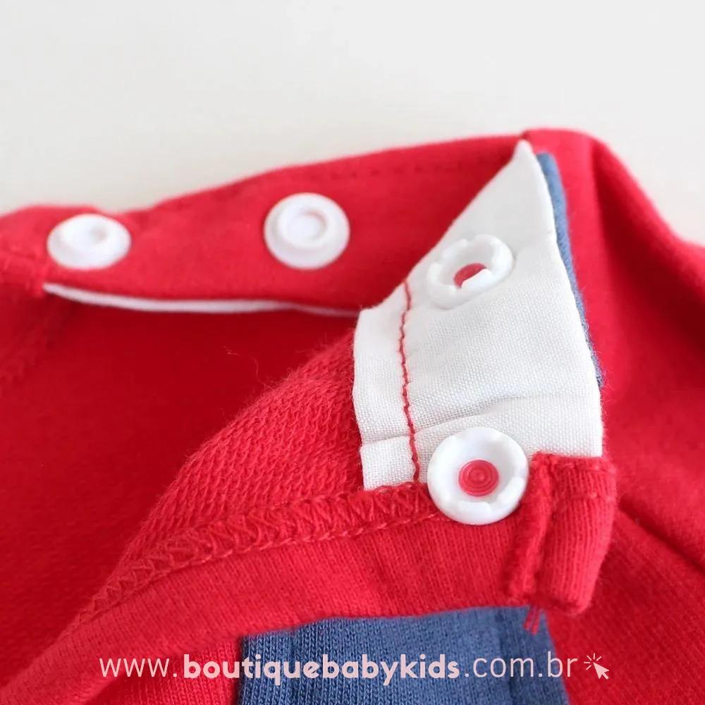 Macacão Bebê Fantasia Mario Bros com Boné Vermelho - Boutique Baby Kids
